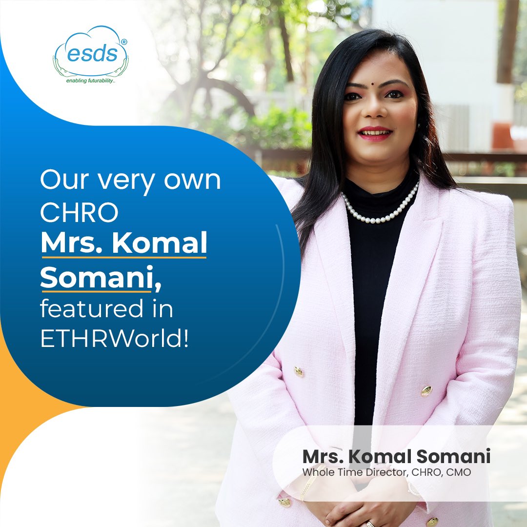 Congratulations to Mrs. Komal Somani, our esteemed leader, for being featured in ETHRWorld 

Sharing her thoughts on “How leadership can help create a positive employee experience,” she added "Leaders must model positive behaviors and prioritize employee experience for better