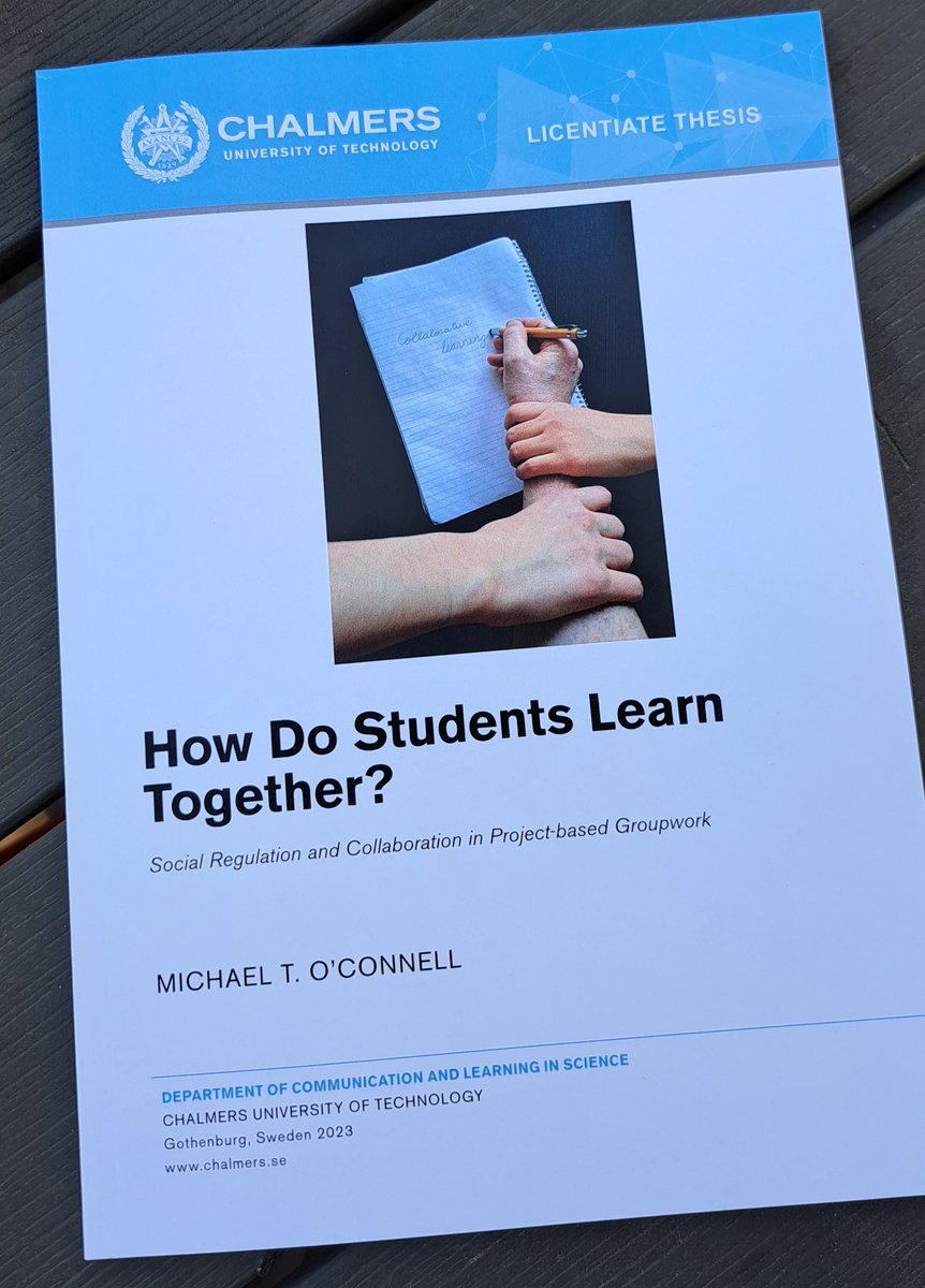MoconnellE's tweet photo. My licentiate thesis is in! here is my first sample copy. What a relief  @chalmersuniv @chalmerslibrary @chalmersnyheter #engineeringeducationresearch #EER #engineeringeducation #collaborativelearning #SSRL #CoRL https://t.co/TDqfc8C24N