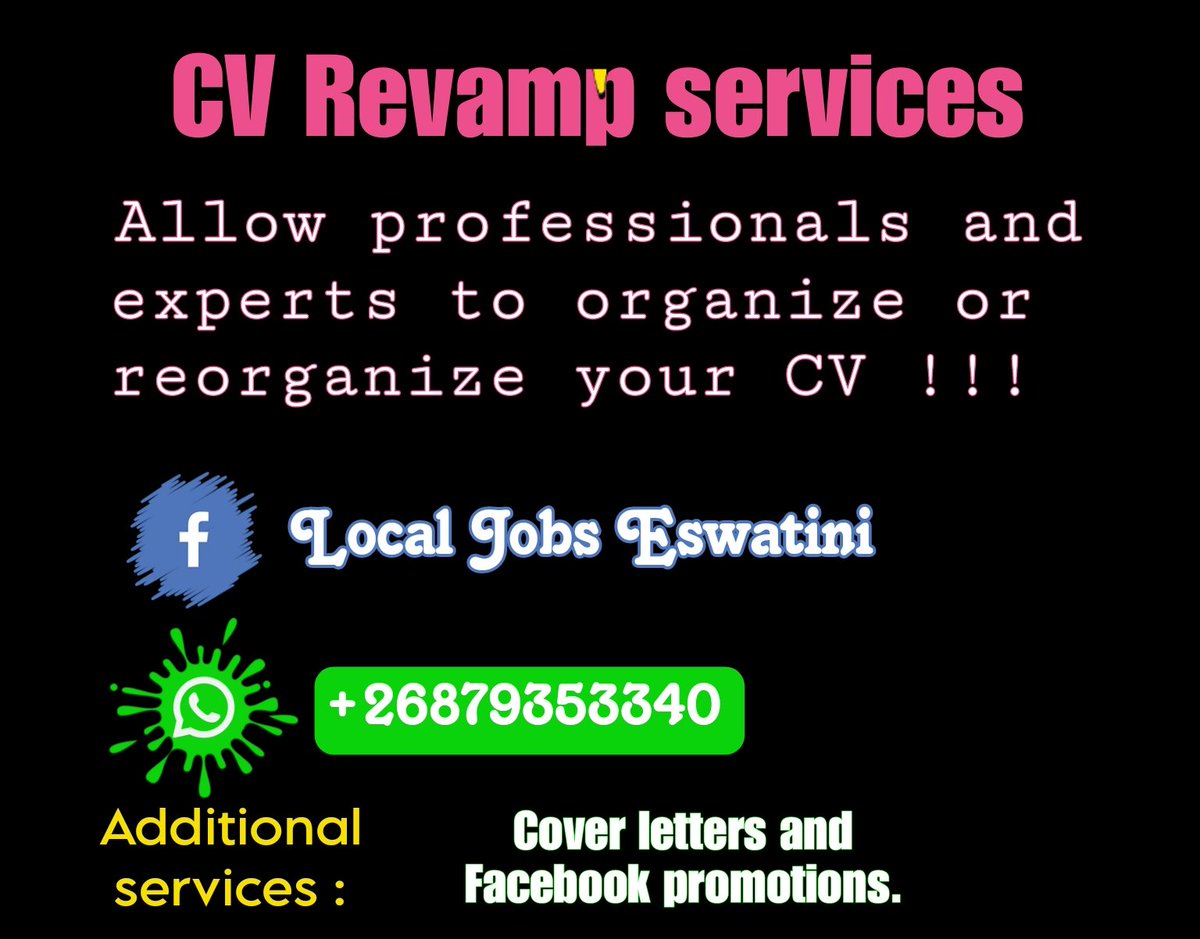 Allow Experts to Revamp your cv to Increase your chances of getting Hired!

COVER LETTER: E10
CV: E20