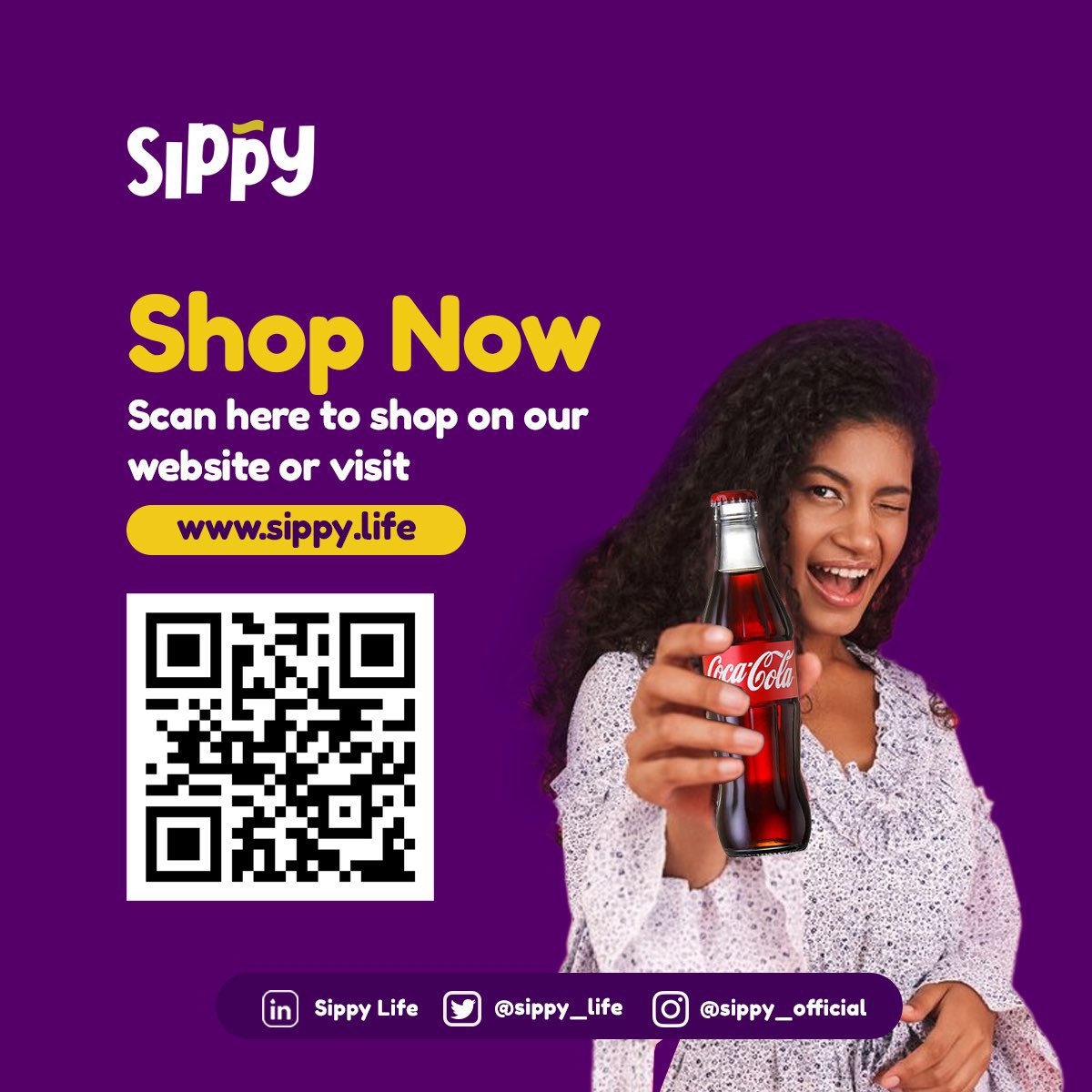 Introducing Sippy! 🥂 We offer a wide range of services to cater to all your drinks needs. To order; simply scan the barcode with your phone to shop on our website>>> select your favs and we’d handle the rest. Happy Shopping 🛒 #Sippy #onlinedrinksvendor #soda #bulkdrinks