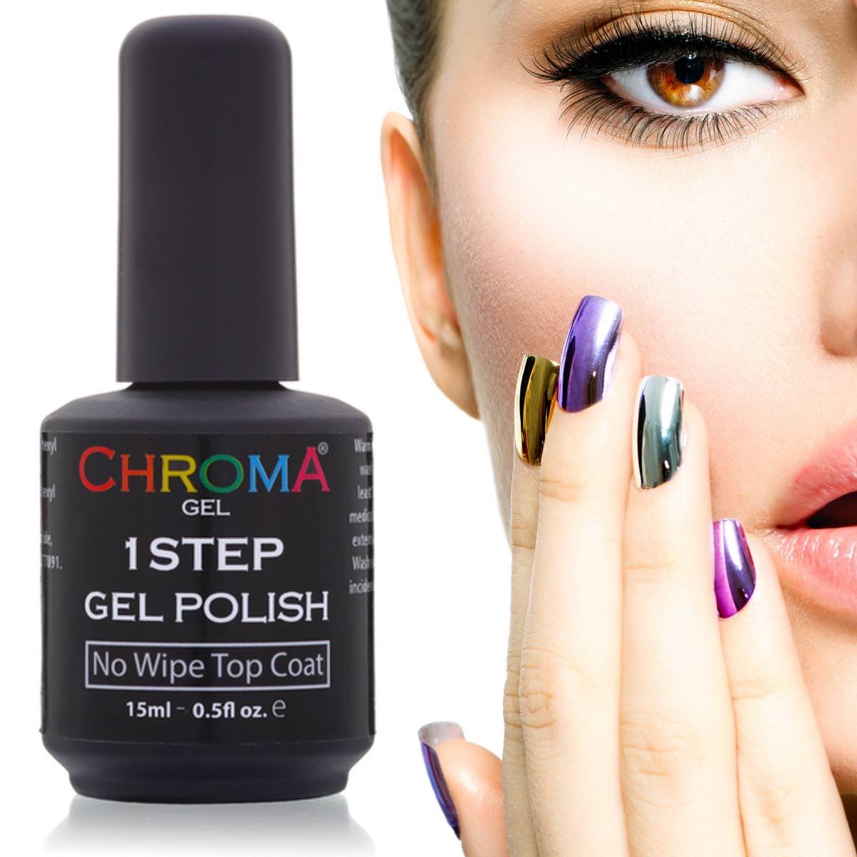 ChromaGel's tweet photo. 🌟Upgrade your #nailgame with Chroma Gel No Wipe Top Coat! Cure in 30 sec with an LED lamp, no residue, no fuss.👌 Works with all gel polish systems. Apply, cure, and flaunt that lasting gloss!💎 #ChromaGel #NailArt #GelPolish #NailGoals #NailTrends https://t.co/MLqZWqZzVh