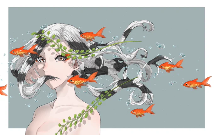 金魚ちゃん.。o○  #イラスト