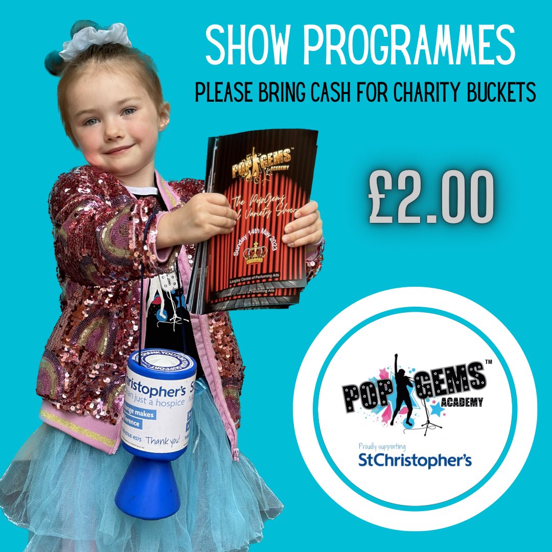 As we continue to support <a href="/StChrisHospice/">St Christopher's</a> all proceeds from our show programme will be donated to this wonderful cause 💙 Please don’t forget to bring cash - All donations will go straight into the buckets and no change will be available 💰 #beckenham #popgems #supportlocal