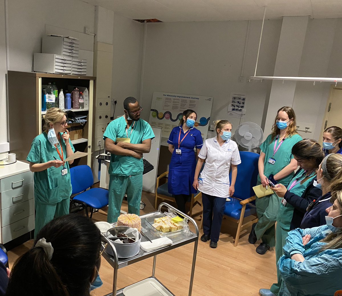Last night, for the first time, NUH Maternity held a culture evening. 100 Drs, midwives, trainees, executive board members, leaders, HR, admin, paeds, anaesthetists and airline pilots, all in the same room, focused on change. 1 big team of the shift. 🤞 the first of many
