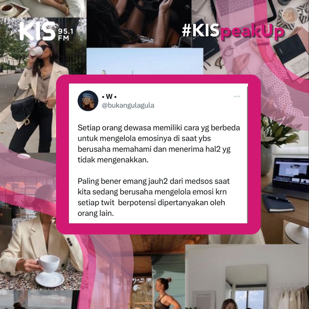 kis951fm's tweet photo. Happy TGIF semoga bisa healing sebentar dari segala problema yang ada dalam seminggu ini.
Weekend mau healing kemana nih
-
#KIS951FM #KISLoveMachine #Quotes #Selflove #KISYourbestie #PerempuanBanget #selfdevelopment https://t.co/npy2ymbJNS