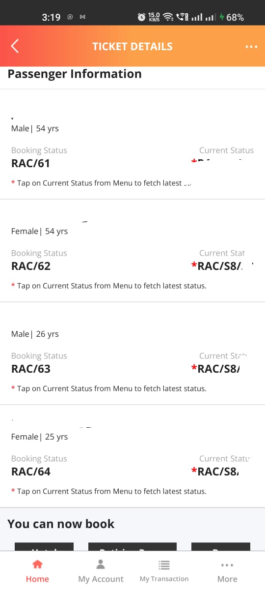 chirag_rathod15's tweet image. Disappointed with my IRCTC ticket booking experience! Booked 4 months ago with RAC status, but it's still not confirmed. Meanwhile, people who booked later have confirmed tickets from higher waiting list positions. Unfair treatment! #UnresolvedIssue @RailMinIndia @IRCTCofficial