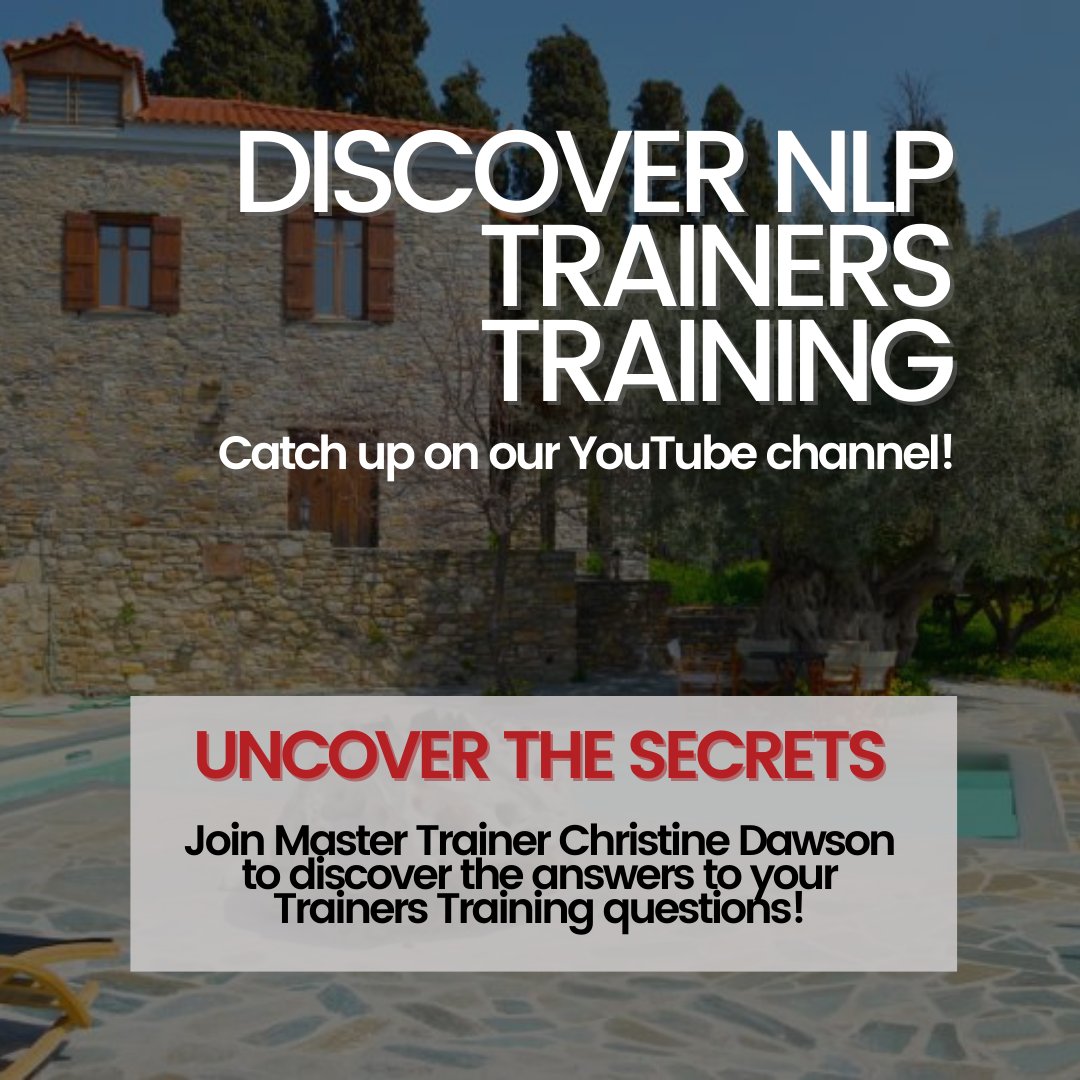 QFS_NLPTraining's tweet image. Discover the secrets of #NLP Trainers Training with #NLPMaster Trainer Christine Dawson! If you are a certified Practitioner or #MasterPractitioner of NLP looking to enhance your knowledge and skills, then this training is for you. 

Catch up now: buff.ly/3me8xn1