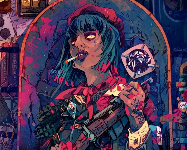 gshowitt's tweet image. The year is 1943. You are a crack squad of vampire commandos with a single mission: drink all of Hitler's blood.

EAT THE REICH (words by me, art by @chamonkee) is a new TTRPG coming to Kickstarter soon - links below.