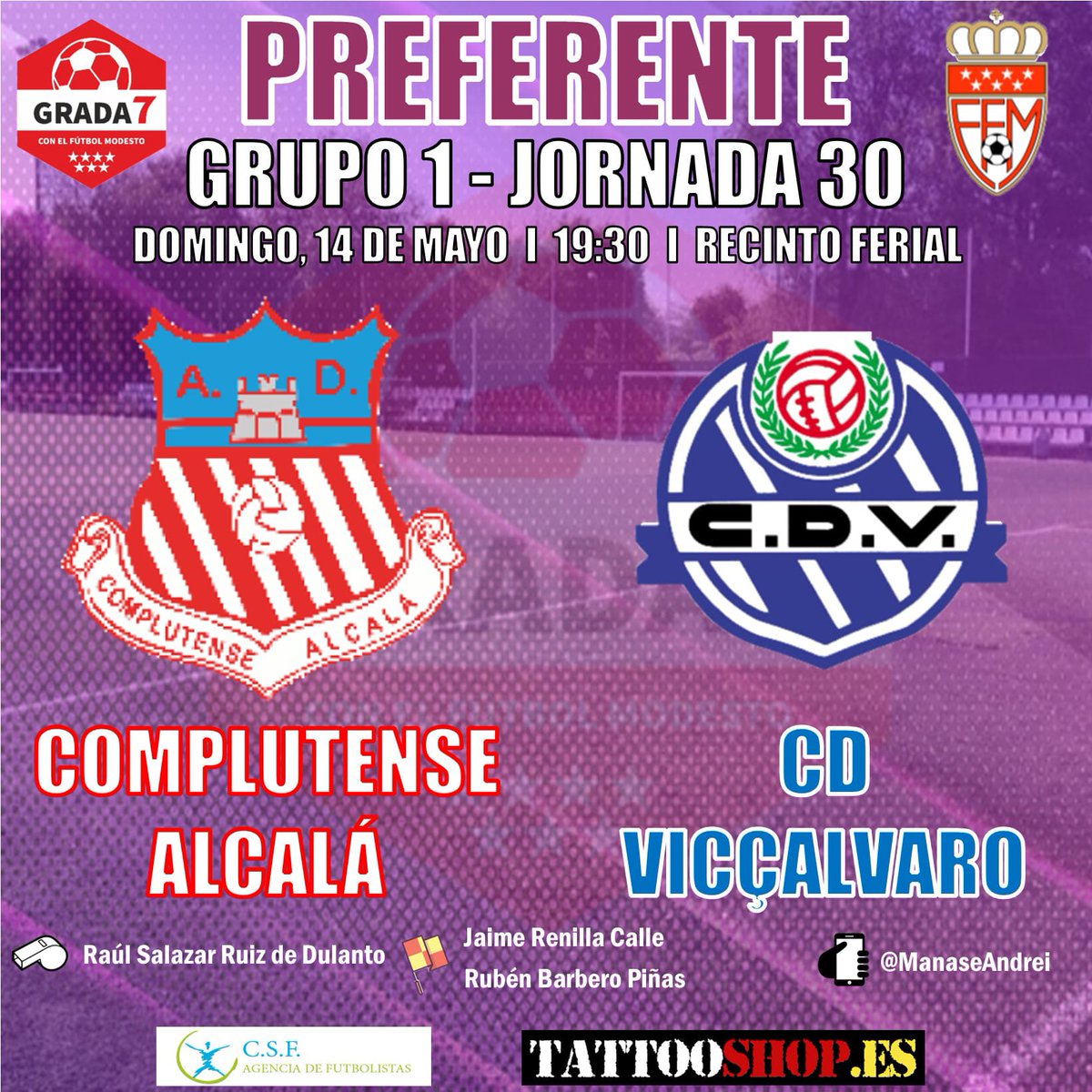 GradaSiete's tweet photo. Llegamos al Recinto Ferial.

Los locales,necesitan ganar para salir de la zona de descenso,su rival un Vicálvaro en zona tranquila y lejos del ascenso.

🎙️ @ManaseAndrei

@ADComplutense 🆚 @CDVicalvaro https://t.co/n940ouGllP