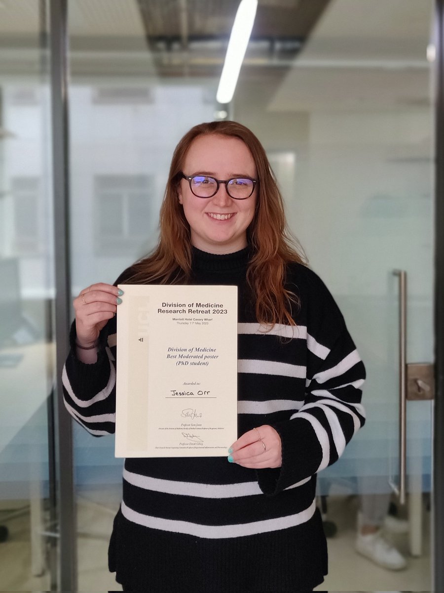Thank you <a href="/DoM_UCL/">DoM_UCL</a> for the prize for best PhD poster at the UCL Division of Medicine Retreat!🏅Was great to share the project with the fantastic researchers at #domretreat2023