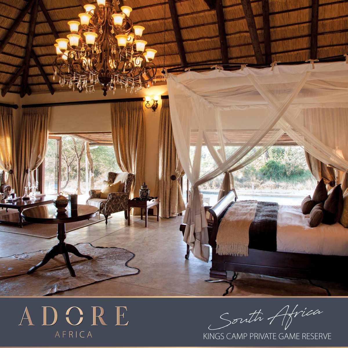 Ultimate opulence awaits at the Waterbuck Private Camp in #KingsCampPrivateGameReserve.  

View more bit.ly/3HYwjLL
#ADOREAfrica