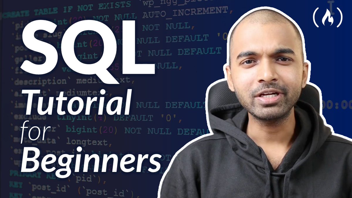 freeCodeCamp's tweet image. SQL is a widely-used query language for interacting with relational databases.

It&apos;s an essential skill for data scientists and anyone else who needs to effectively manage their data.

We just published a new SQL course – you can find it on the freeCodeCamp YouTube channel.
