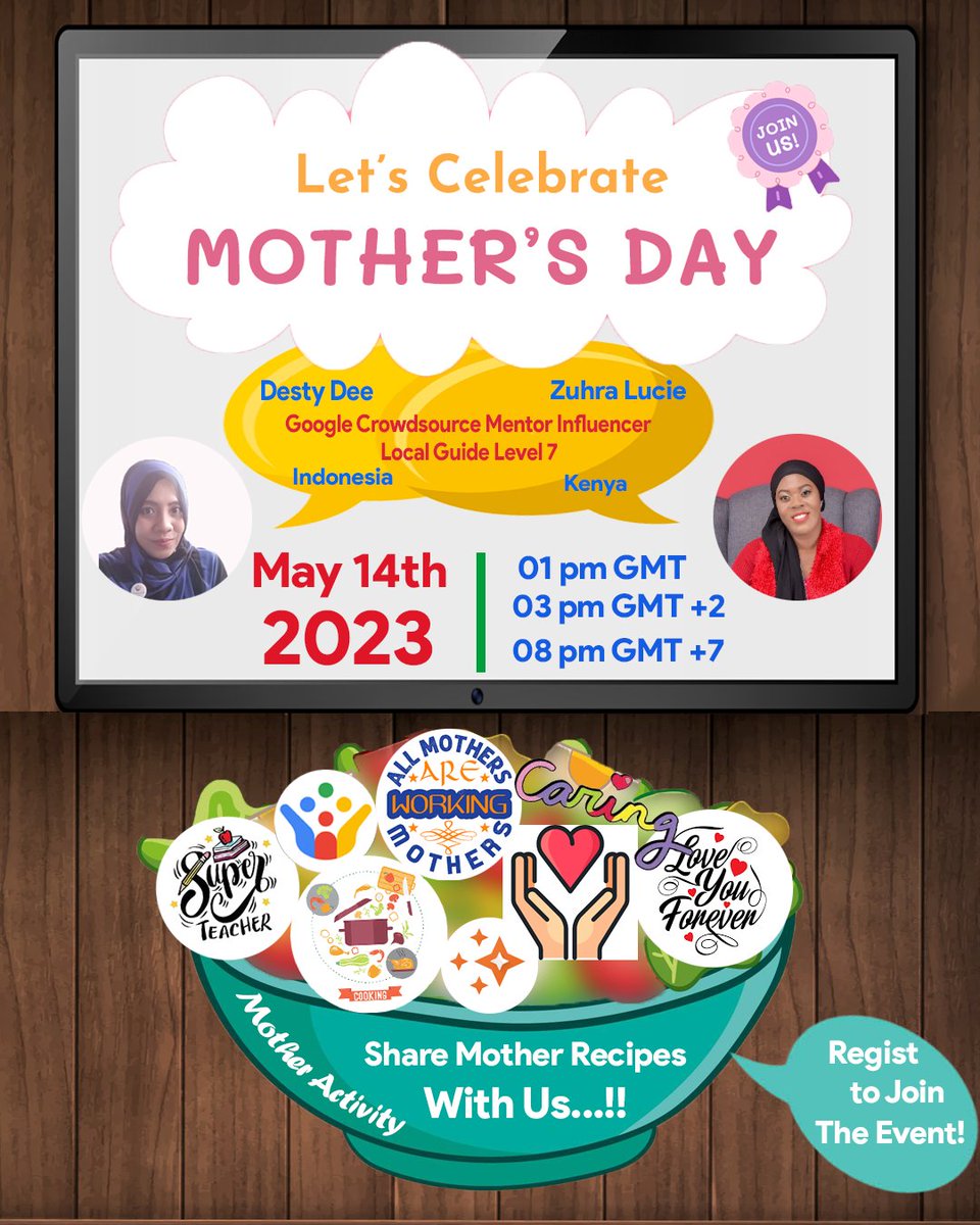 Everyone is invited!
Let's celebrate International #MothersDay2023 together! 
This is a collaborative event with the #GoogleLocalGuide & #GoogleCrowdsource community 🤩
RSVP now at forms.gle/5XmpsJGoWXDheG… see you at the event! 😊👋🏻💕
@MajiMadhurima @verma_aish @hashtagcharu