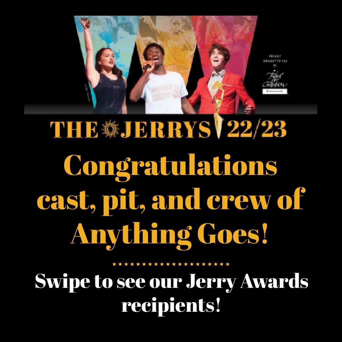 FranklinSabers's tweet photo. The #GoldStandard of high school theater productions in the state of Wisconsin! Congratulations to the cast, crew, and directors of our spring musical, Anything Goes, for the incredible accomplishment of being named the Most Outstanding Musical by the Jerry Awards! https://t.co/ecjZEu1aH5
