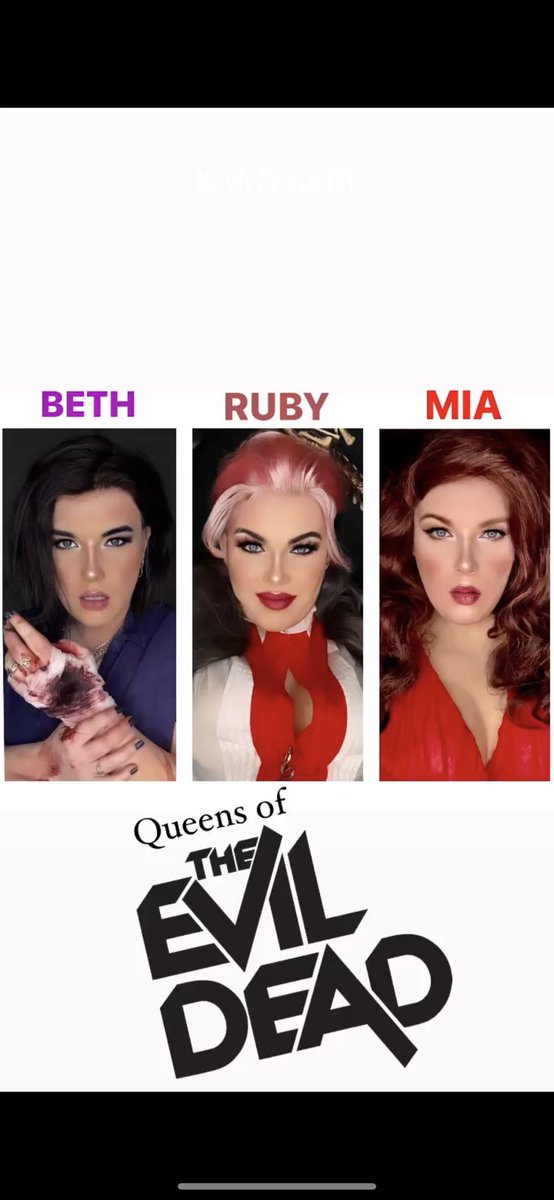Kristannah_Drag's tweet photo. The Queens of Evil Dead. #evildeadrise #evildead #dragqueen #cosplay @RealLilSull @RealLucyLawless @jcolburnlevy @EvilDeadTheGame @EvilDeadNews @EvilDead https://t.co/QYcVFZ4Vck