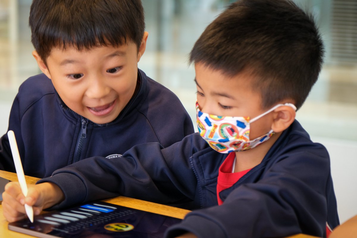 Life imitating art. Today our Grade 1JRs with Ms. Allen visited the #IFC #Apple Store and created emojis using the #Procreate App for #iPad. The kids absolutely smashed the assignment, demonstrating that #CreativeConfidence begins early at @aishongkong.  #AISShareTheLove