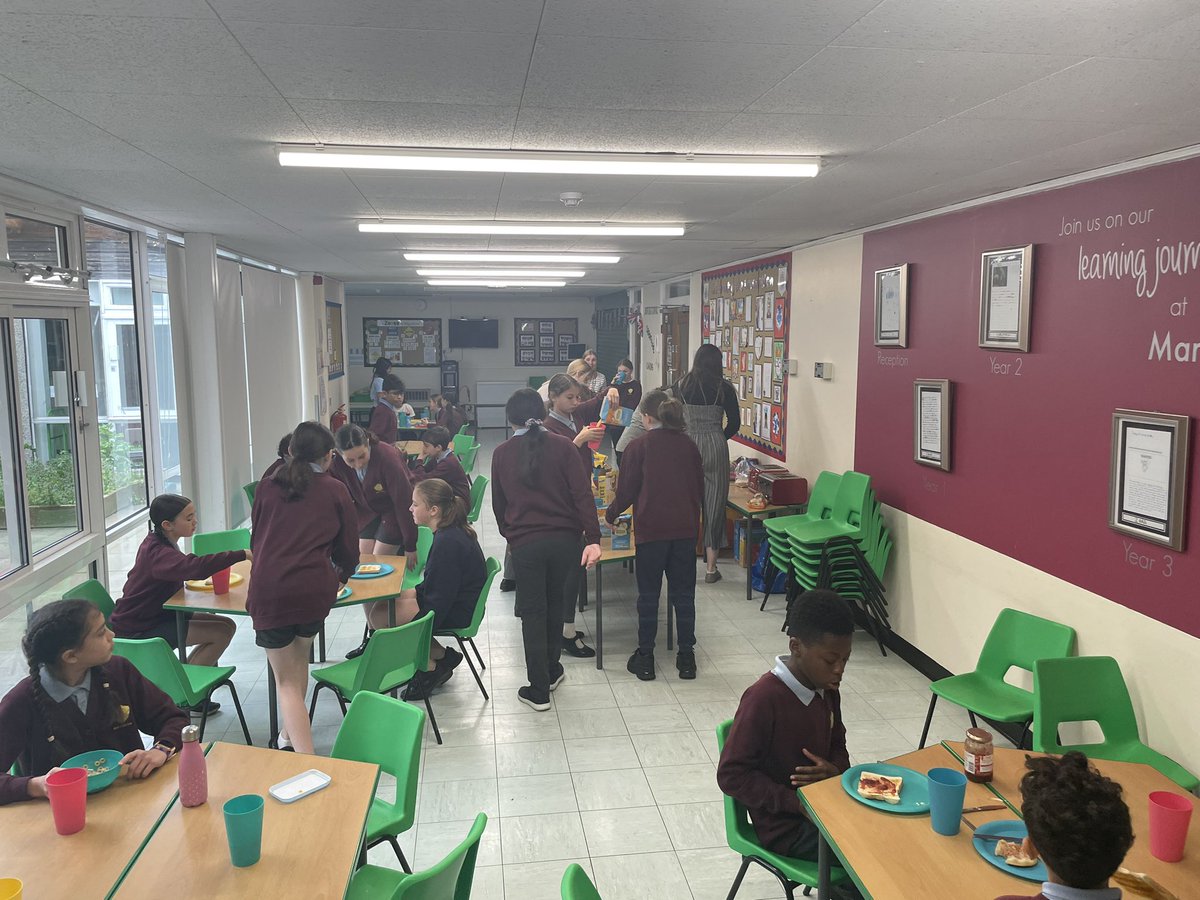 exton_mary's tweet photo. We had our last #SATs2023 breakfast this morning. Some of the children said that it was a highlight of their year! And staff were amazed by their appetites! The SATs are over for another year and we couldn’t be prouder of our #MEYear6 children. https://t.co/WUf1fu1lXq