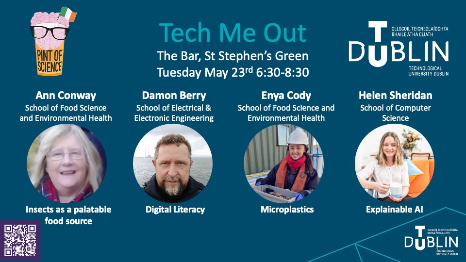 jslbutler's tweet photo. I'm delighted to host a @pintofscienceIE events on the 23rd of May. There will be four excellent @WeAreTUDublin speakers.
Tickets are available:
https://t.co/w2Z8eai2Ps https://t.co/ILwfaq4aHY