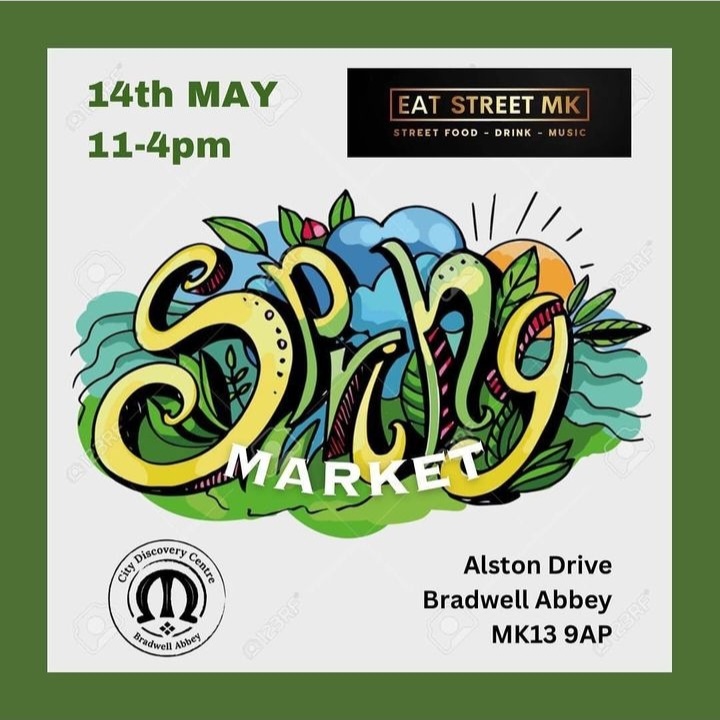 The <a href="/mk_eat/">EAT STREET MK</a> Spring Fair comes to Bradwell Abbey this Sunday (14th May). There will be yummy street food and delicious wares from stalls between 11am - 4pm and a site tour at 12.30pm. Indoor/outdoor seating available and our bar will be open!