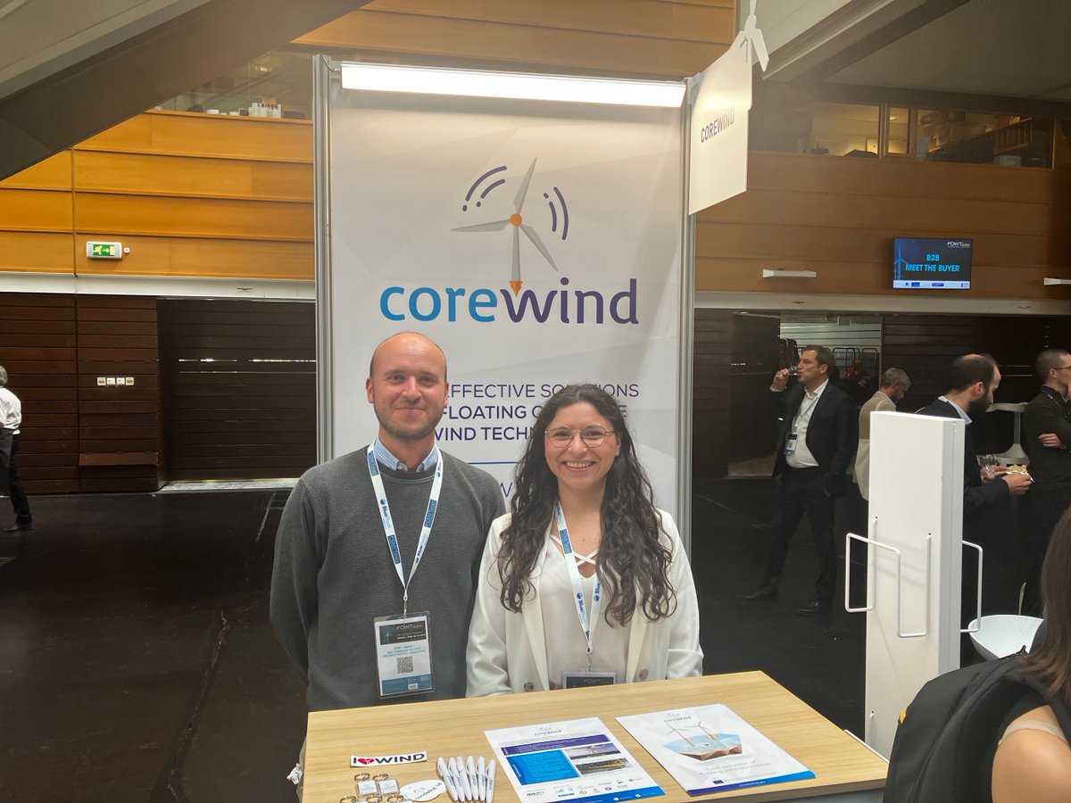 corewindeu's tweet photo. This week #COREWIND  participated @ #FOWT2023! Our cost-efficient solutions have reduced the cost of floating wind technologies by up to 18%. These optimizations support industrialization and scale-up. Learn more at https://t.co/SpoHq4aHE9 #windenergy #offshorewind #windturbine https://t.co/x1K5Mfz79a