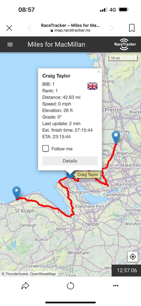 All the best to Craig Taylor taking on 100 Miles for MacMillan charity… A fantastic challenge &amp; now approaching 45 miles into the fundraiser…

Follow Craig online @ map.racetracker.no/?race=miles_fo…

#racetracking #racetracker #runningtrackers #running