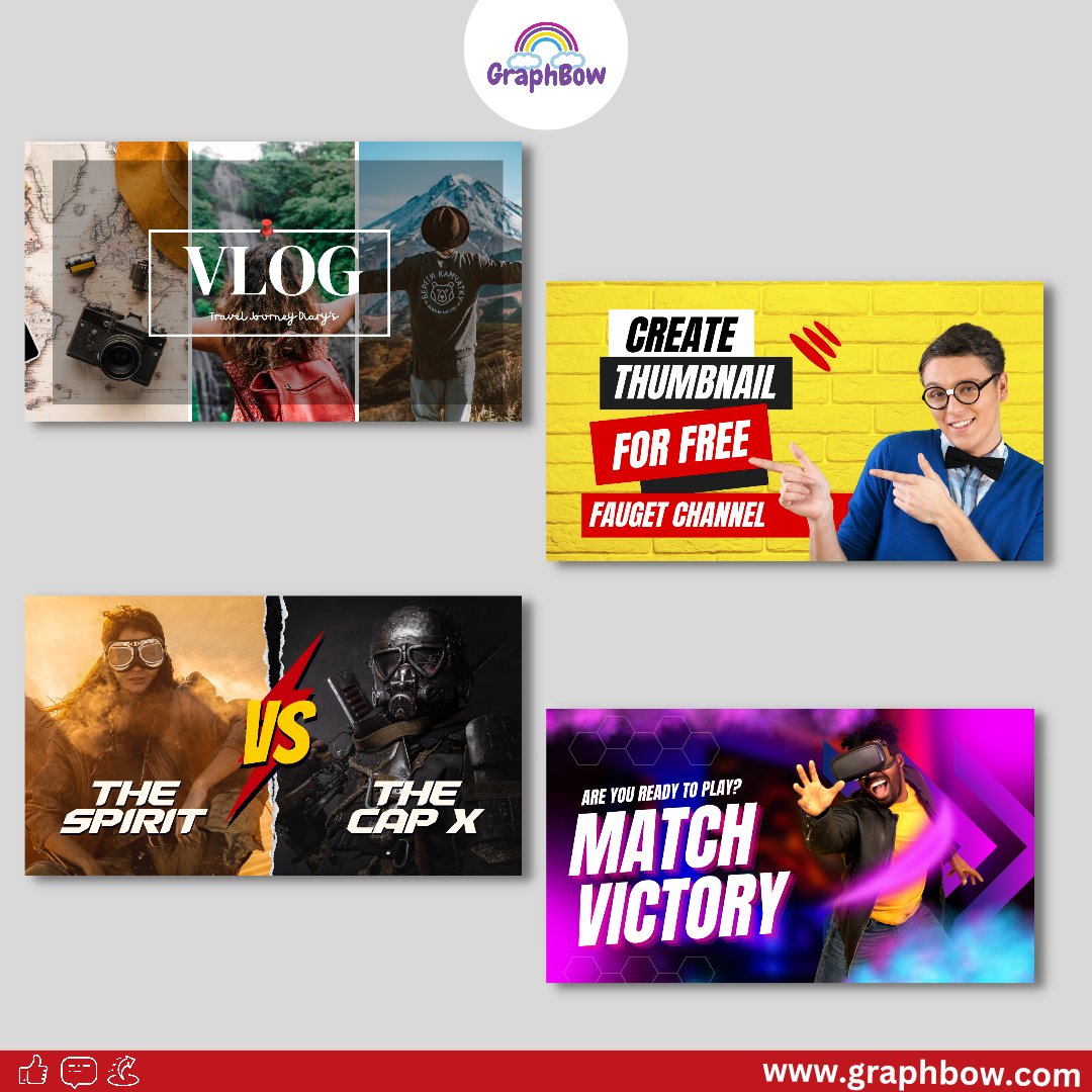 graphbow's tweet photo. Check out these YouTube thumbnail design samples created by our team. Do let us know if you want our further services or DM us for query

Follow -@graphbow

#utubethumbnailsample #thumbnaildesign
#graphbow #samples
#designers #YouTube https://t.co/0i5xNiIxbs