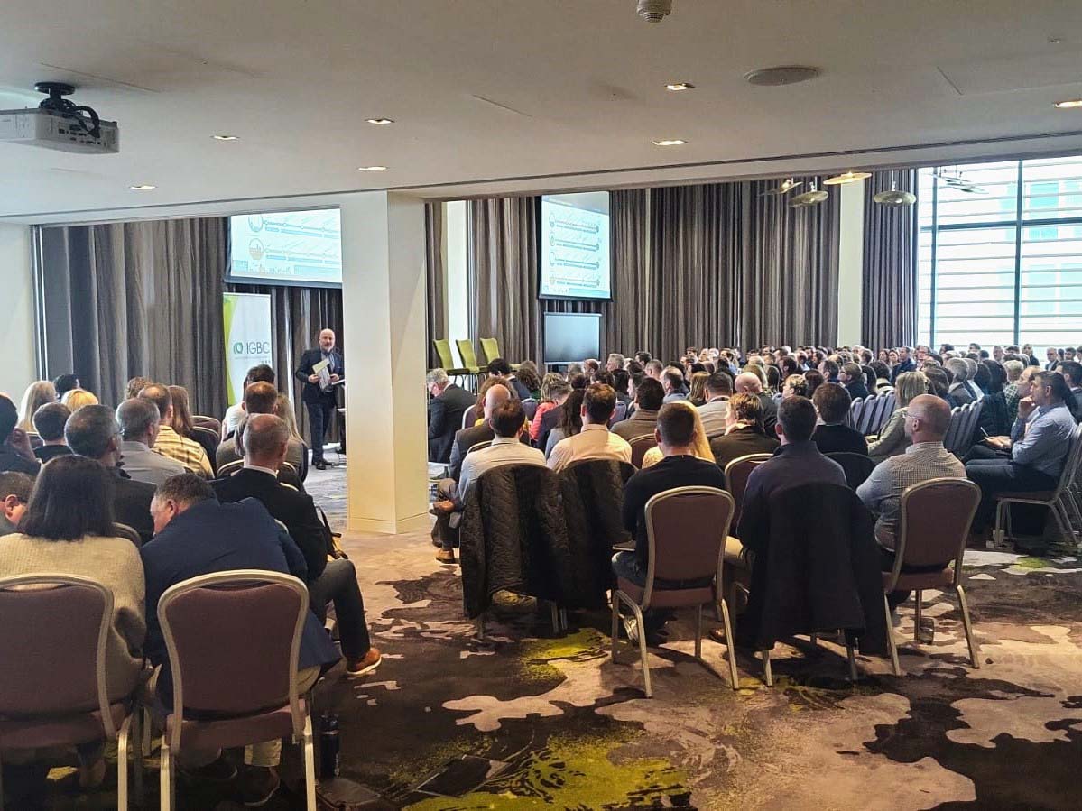 ecologicalbuild's tweet photo. We have events going on both sides of the pond today! You can find also us at @IrishGBC #BuildGreenNow conference in here Dublin. There's a massive turnout which is heartening to see, with a full day ahead of discussions on #circularity and #embodiedcarbon. https://t.co/L9e7tEX3wK