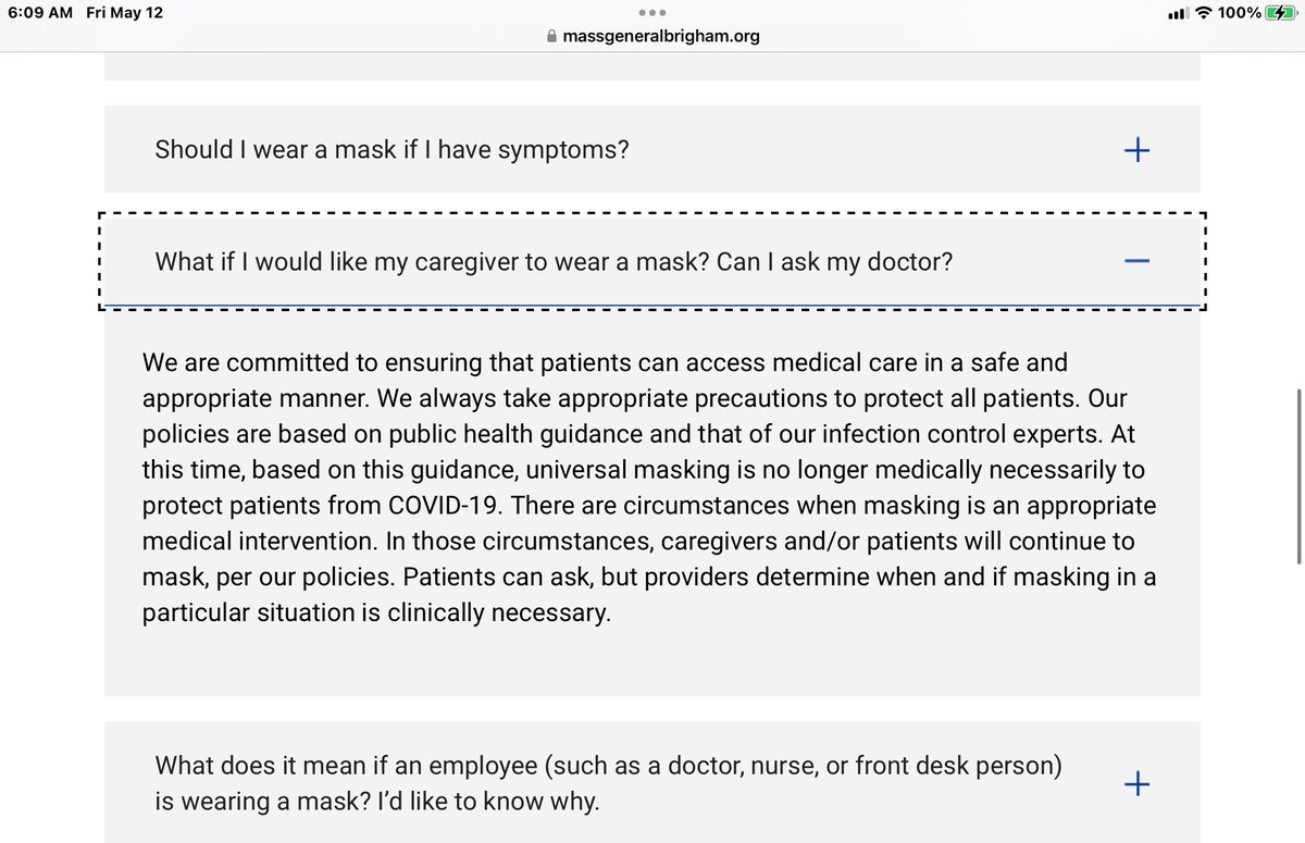 The newest update from @MassGenBrigham on if at-risk patients can ask providers to wear a mask… #MGH #MGB #HighRiskCovid19 #Masks

massgeneralbrigham.org/en/patient-car…

(Image text in tweets to follow.)
1/