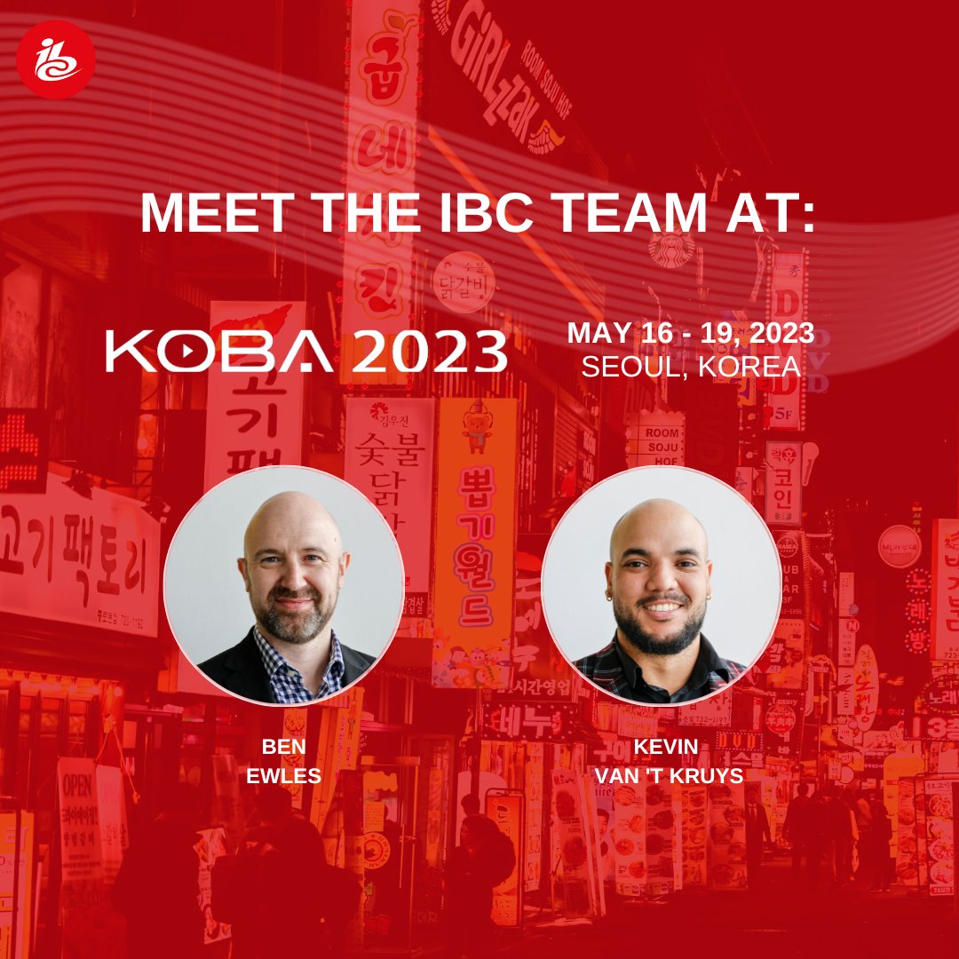 Meet our Sales Team at #KOBA2023 from May 16th – 19th and discuss #IBC2023. Spaces are in high demand, so don't hesitate to reach out to book a stand before we sell out. Email exhibition@ibc.org to schedule a meeting with our team, and we will respond with a time and date.