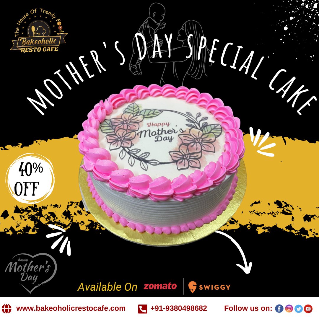 On this auspicious day of Mother's Day 👩‍🍼, let us give a heartfelt gift to every mother. Get 40% off on cakes🎂 on the occasion of Mother's Day. 🥳 ✨
📞 +91-9380498682

#bakeoholicrestocafe #BangaloreCafe #BangaloreBakers #celebrate #mothersday #mothersday2023 #restaurant