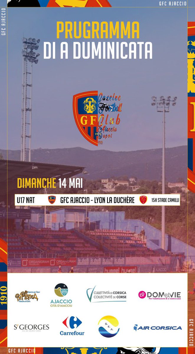 gfc_ajaccio's tweet photo. 𝙋𝙍𝙐𝙂𝙍𝘼𝙈𝙈𝘼 𝘿𝙄 𝘼 𝘿𝙐𝙈𝙄𝙉𝙄𝘾𝘼𝙏𝘼

Una sola partita a u prugramma pà sta duminicata ! 🔴🔵

Forza GFCA ! 🔴🔵

#Furmazioni #Avvena https://t.co/PrET0hqjKI