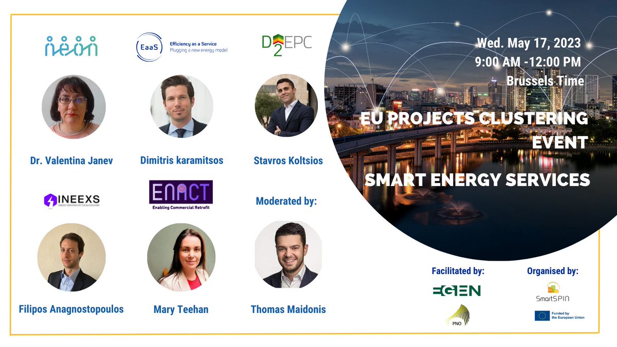 📢Next May 17th workshop organized by @SmartSPIN!
😜<a href="/ValentinaJanev/">ValentinaJanev</a> will be presenting the <a href="/NeonEUProject/">NeonEUProject</a>!
👉Don't miss it! lnkd.in/eerNj82d
#citizenenergycommunities #smartgrids #smartcontracts #optimalenergyasset #optimalenergydemand #optimalenergyresponse #clustering