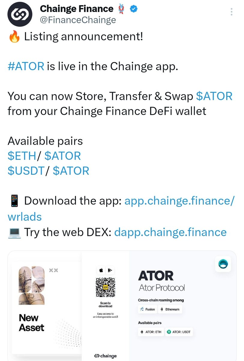 cryptodoc_'s tweet photo. $CHNG X $ATOR

Now that's a perfect combo
@atorprotocol @FinanceChainge 💎❤️ https://t.co/kcMEPOVGkb