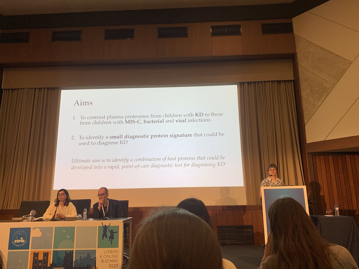 Great presentation from <a href="/hrjackson_/">Heather Jackson</a>  on <a href="/PERFORM_2020/">PERFORM</a> <a href="/DIAMONDS_2020/">DIAMONDS</a> and other collaborators on distinguishing causes of fever including Kawasaki, misc, bacterial and viral disease #ESPID2023