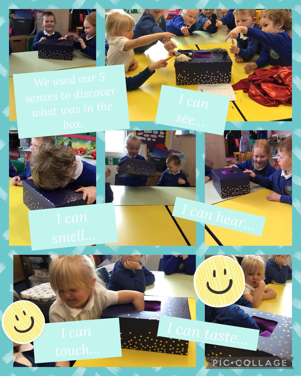 CrynalltPrimary's tweet photo. We have had lots of fun in reception this week. We used our 5 senses to discover what was in the box. #crypR #crypSciTech #crypCapableAmbitious https://t.co/WPCrYlF6QE