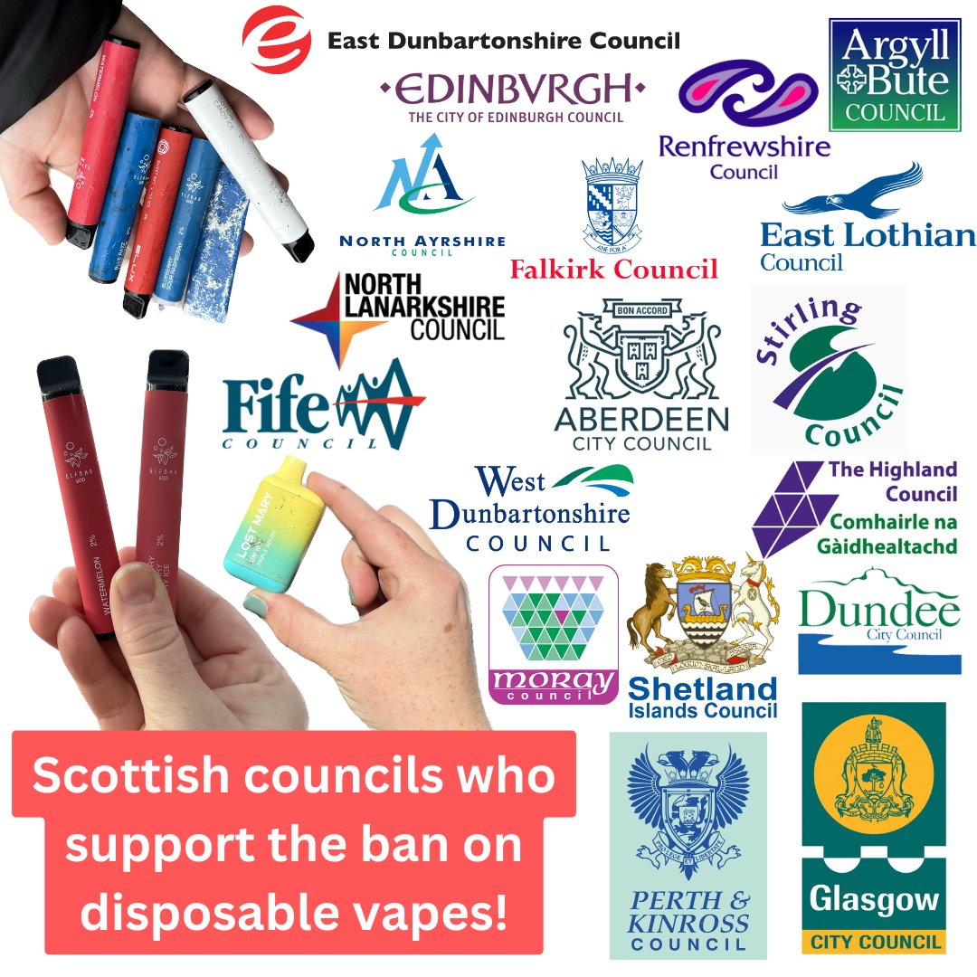 ...and <a href="/ShetIslandsCll/">Shetland Islands Council</a> makes it 18/32! Massive shoutout to Scalloway Youth Eco Group with their local campaign. Thank you Laura Hughes for being a fantastic youth worker helping their efforts, and Cllrs Sandison and Lyall for putting forward the motion #BanDisposableVapes ❌