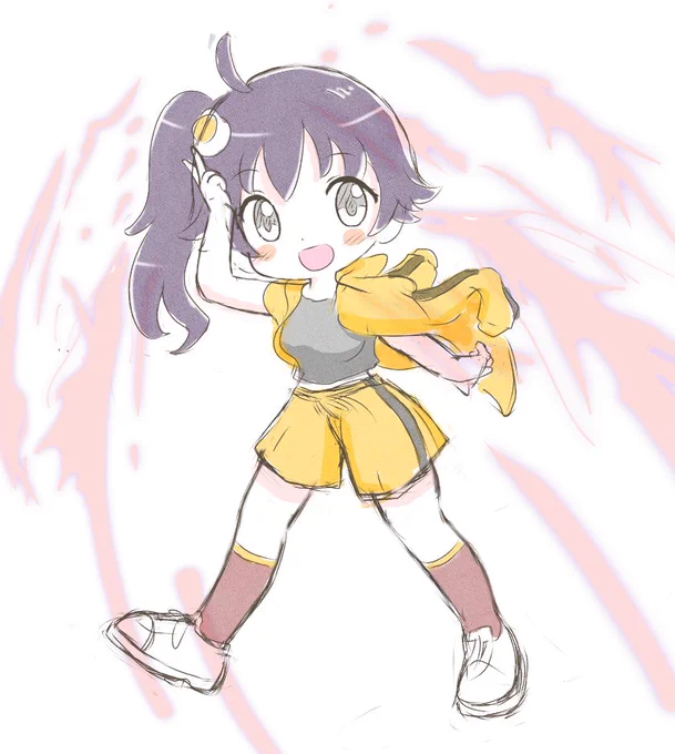 やっとカラーラフ終わったな～(=゜ω゜)ノウニャンコまだまだ物語シリーズで描いていないキャラがいるなぁ～(ノシ'ω')ノシッポバンバン!#阿良々木火憐 #化物語 