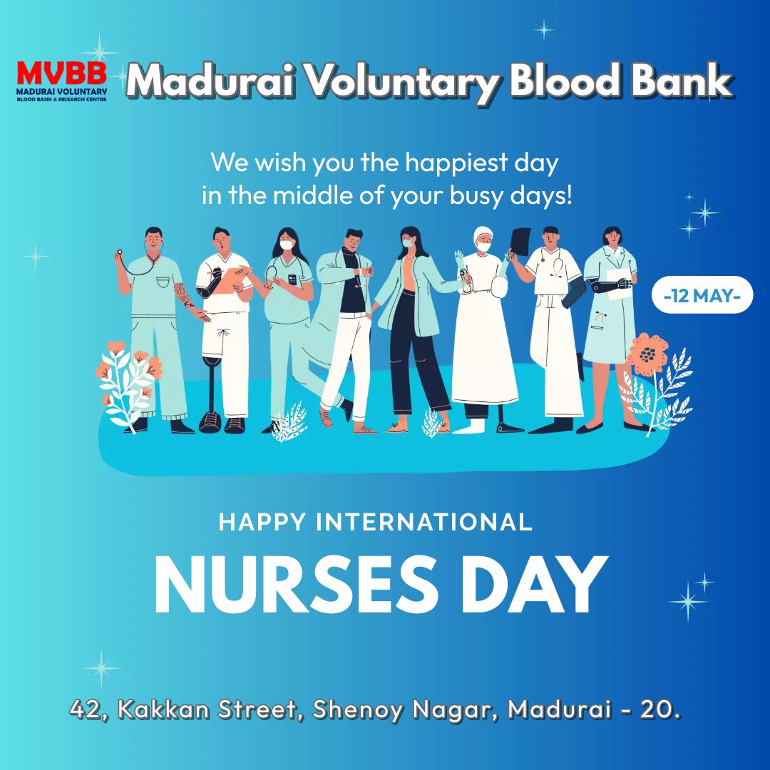 MVBloodBank's tweet photo. Behind Every Good Doctor is a Great NURSE.
Happy Nurses Day 2023.

#happynursesday 
#InternationalNursesDay 
#happyday 

#MaduraiVoluntaryBloodBank #MaduraiBloodBank
#VoluntaryBloodBank #BloodBank #MaduraiVoluntaryBloodDonors 
#MaduraiBloodDonors https://t.co/igOyGMtZ1D