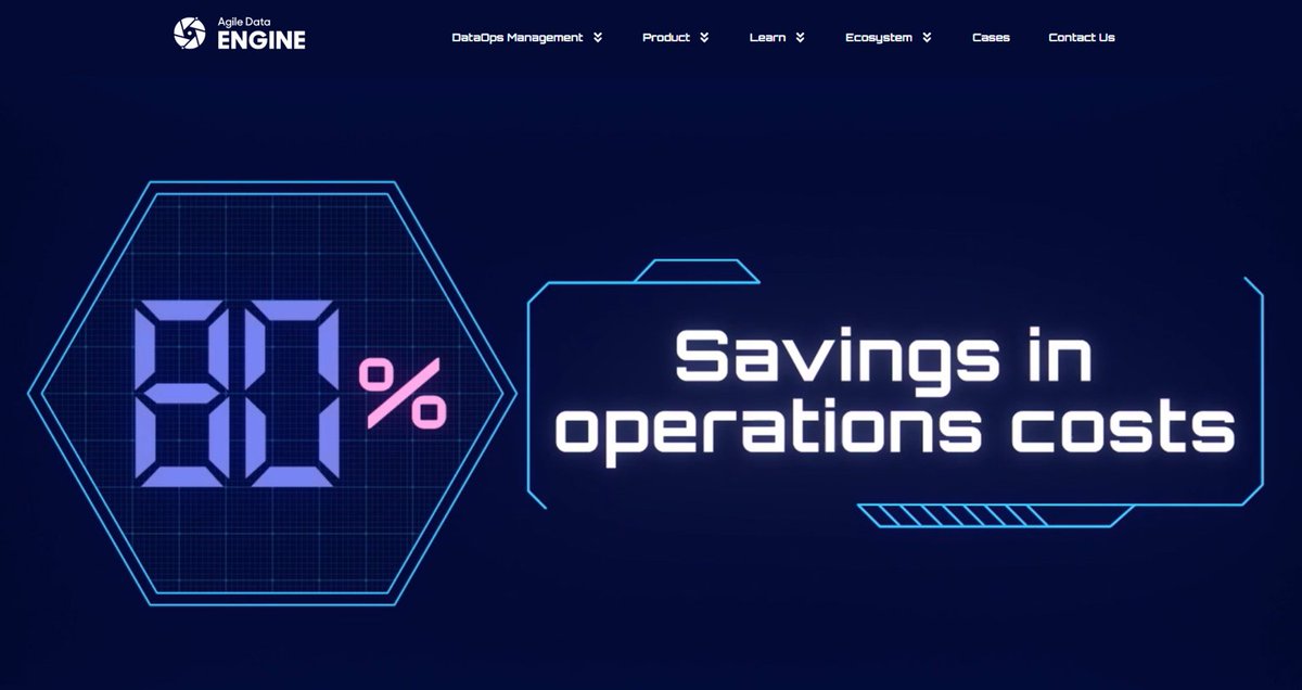 AgileDataEngine's tweet image. New website: new category, new content and new style at agiledataengine.com! ✨Unlock the potential of your data!
Great design by Eesu Lehtola / Visual Kult on the style and graphics!
#dataopsmanagement #dataproduct #dis2030  #dataops #clouddw #clouddata #clouddatawarehouse