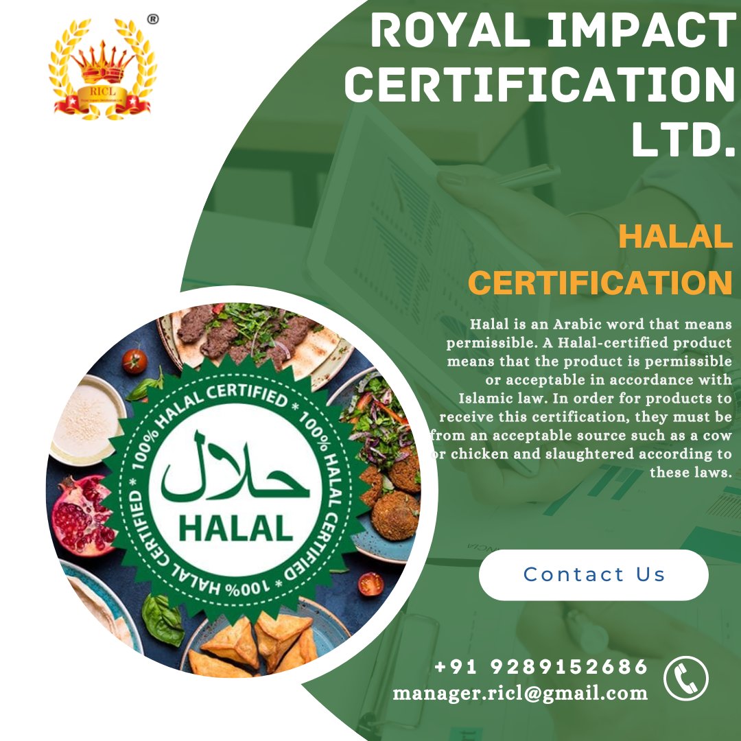 Halal Certificate has obtained majorly food and food-related products, which Islamic countries need.
#iso9001 #ISO14001 #ISO13485 #IATF16949 #iso45001 #iso27001 #ISO22000 #cecertification
#CMMI #certificationbody #royalimpactcertificationlimited #isocertificationindia