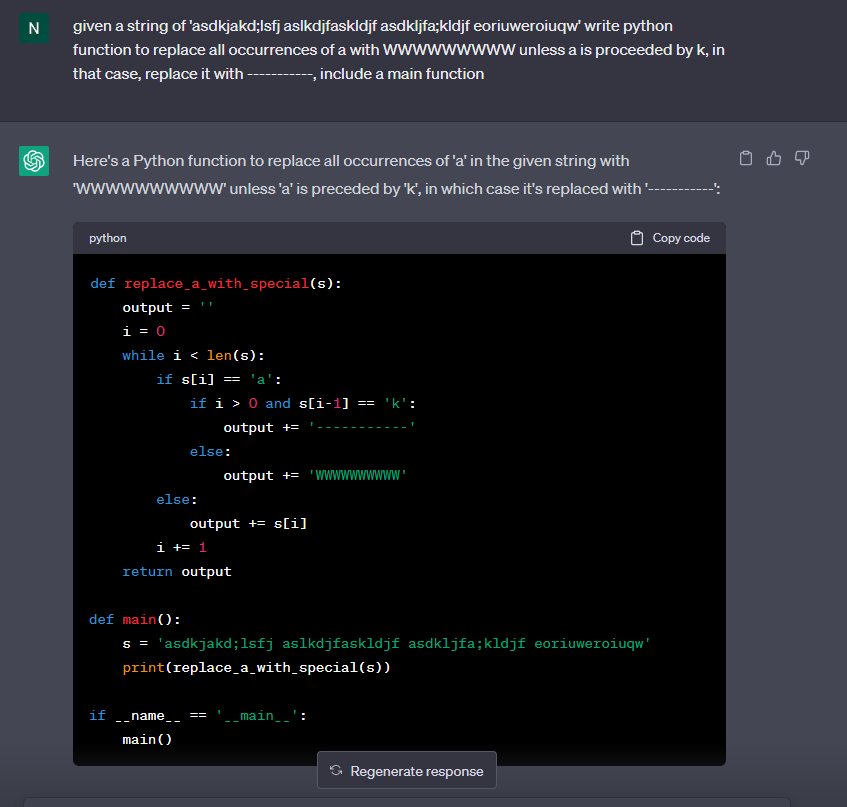 ask ancient ChatGPT to produce a random ETL function in Python, and it does it in less than a second. Don't even be specific about the strings. Crazy.
