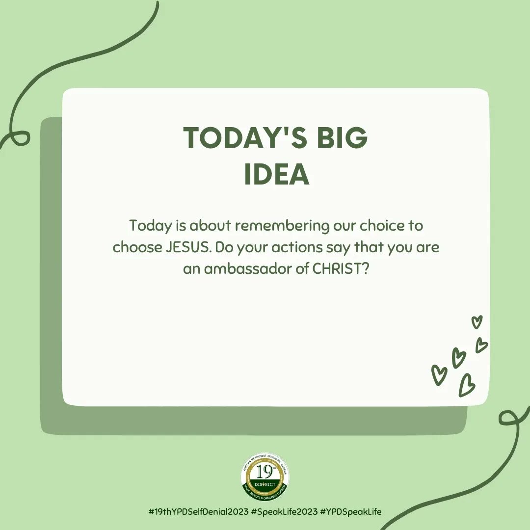 Ypd19th's tweet image. 12 MAY - SELF DENIAL WEEK - SPEAK LIFE - SPEAK TO SAVE
Join us in our daily devotion + fast and activity by using the hashtags #19thYPDSelfDenial2023 #SpeakLife2023 #YPDSpeakLife
Listen to our 19th YPD Self Denial Playlist - Speak Life on Spotify - bit.ly/19thYPDSpeakli…