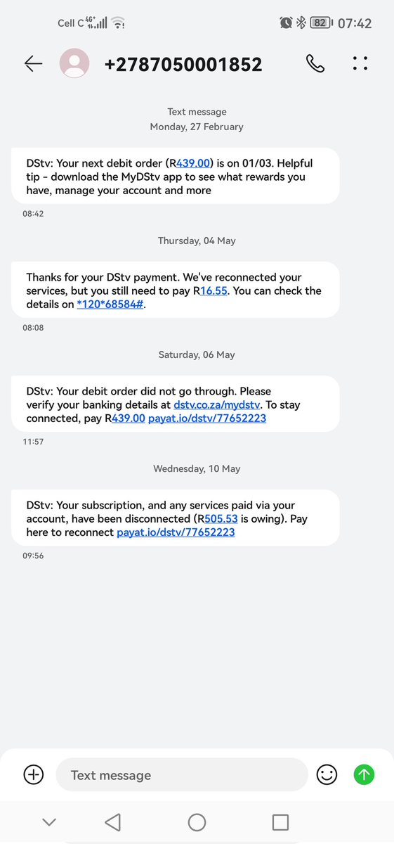 teboho_tebzur's tweet photo. Got scammed by @DStv this month. ๐ Call centre agents hung up on me as soon as they struggle to explain. Is this normal? #dstvpricelock https://t.co/pLMRhTfnYN