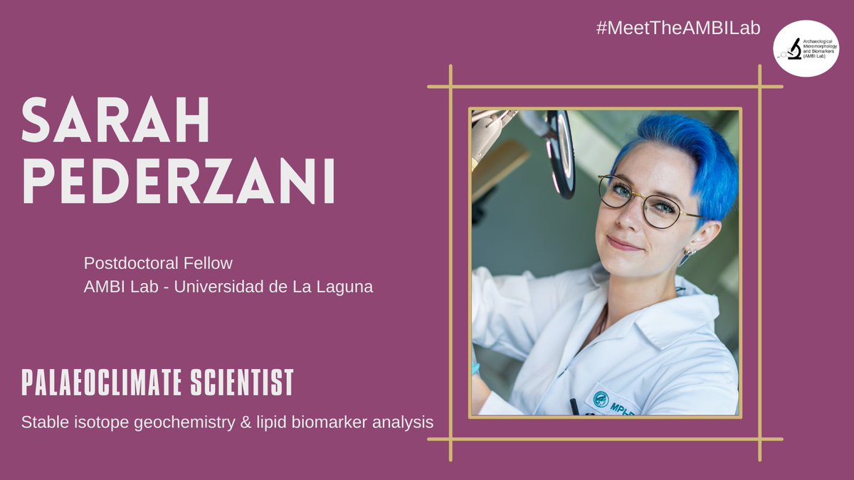 It's #Friday #MeeTheAMBILab! Say hi to @pederzani_sarah 👋 Sarah applies stable isotope and lipid biomarker proxies to faunal remains and sediments at archaeological sites to explore the climatic adaptations and resilience of Pleistocene humans 👣