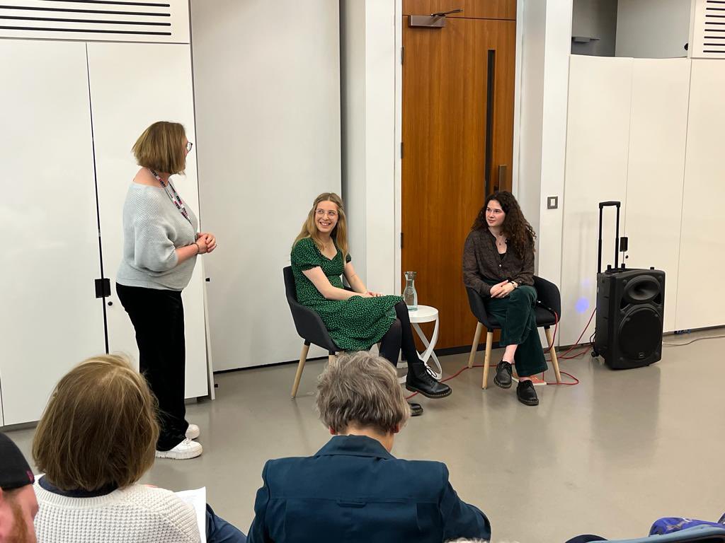 ellagaraiebner's tweet photo. Brilliant to be in conversation with Magali Jeger  at @JW3London last night, discussing her new book Hanna, the story of her Great Grandmother. We discussed inter-generational trauma and the role of descendants in transmitting Holocaust testimony. @Gen2GenUK https://t.co/GsxnycuxmB