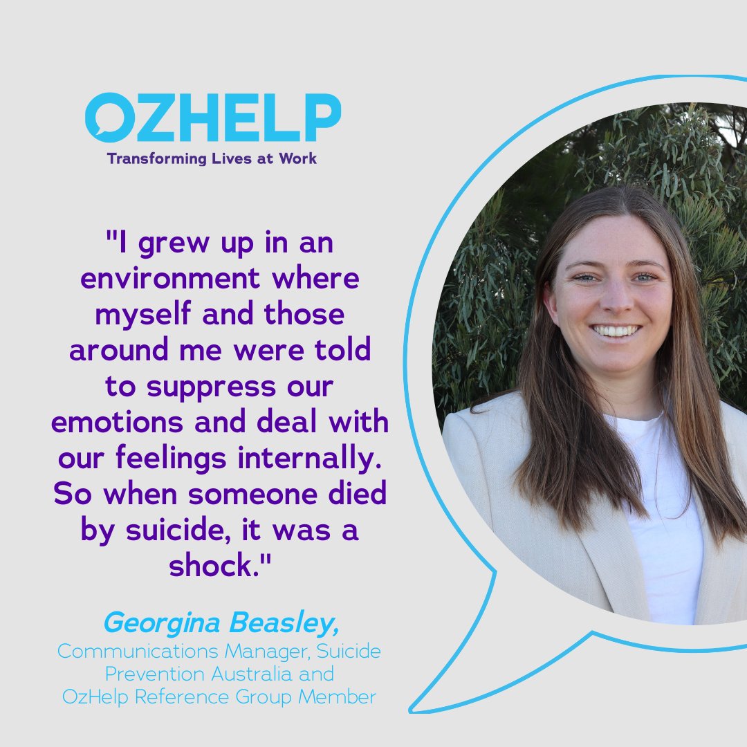 Meet OzHelp Reference Group member Georgina Beasley 💜 Read Georgina's story 👉 bit.ly/3LWZWOC ⚠ CONTENT WARNING ⚠ The stories shared include content around suicide and mental health that could cause distress. Please read with caution and access support if needed.