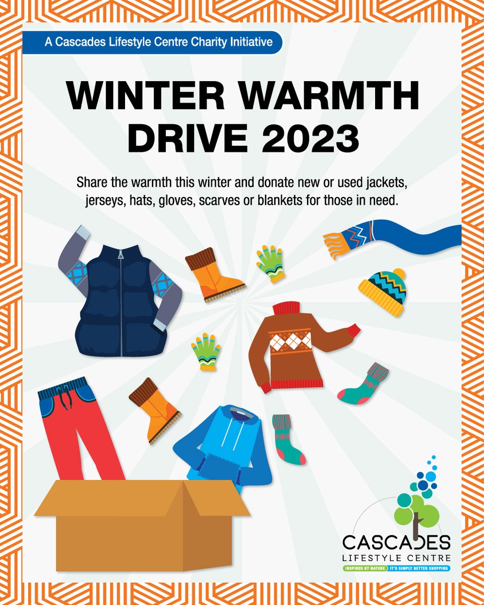 Join our annual #WinterWarmthDrive and donate new or used winter clothes and blankets for those in need. #CascadesCares