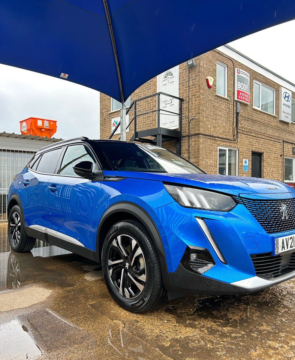 Peugeot 2008e repaired and ready for delivery following an accident on the o/s front causing body and suspension damage. Completed with a full ADAS calibration and 4 wheel laser alignment #therightway