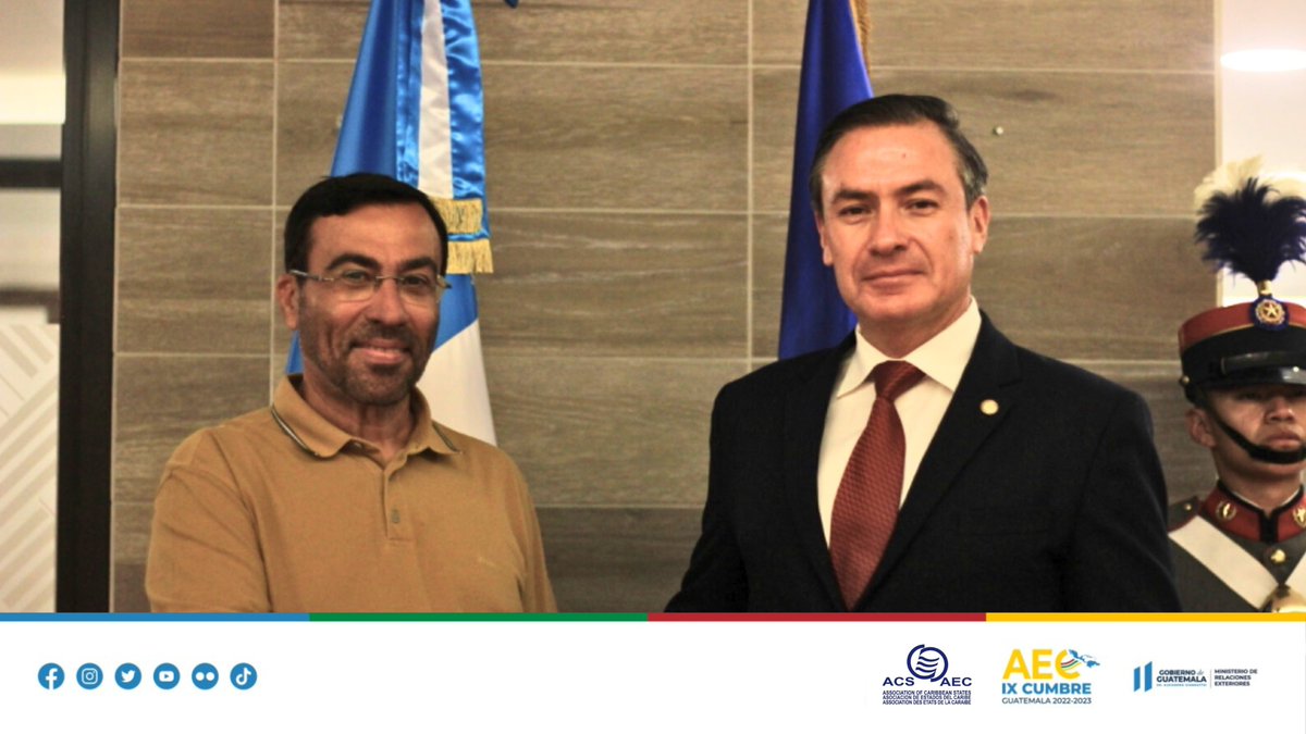 IXCumbreAECGT's tweet photo. Guatemala le da la bienvenida a Ahmed Al Sayegh, Ministro de Estado de Emiratos Árabes Unidos, a la @IXCumbreAECGT. https://t.co/MBpHASIv27
