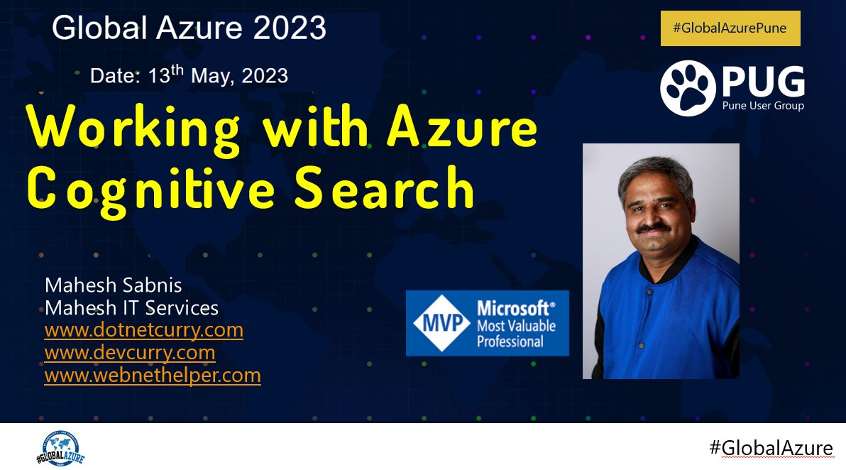 I will be talking aboutAzure Search Services at #GlobalAzure2023,
#azure #MVPBuzz